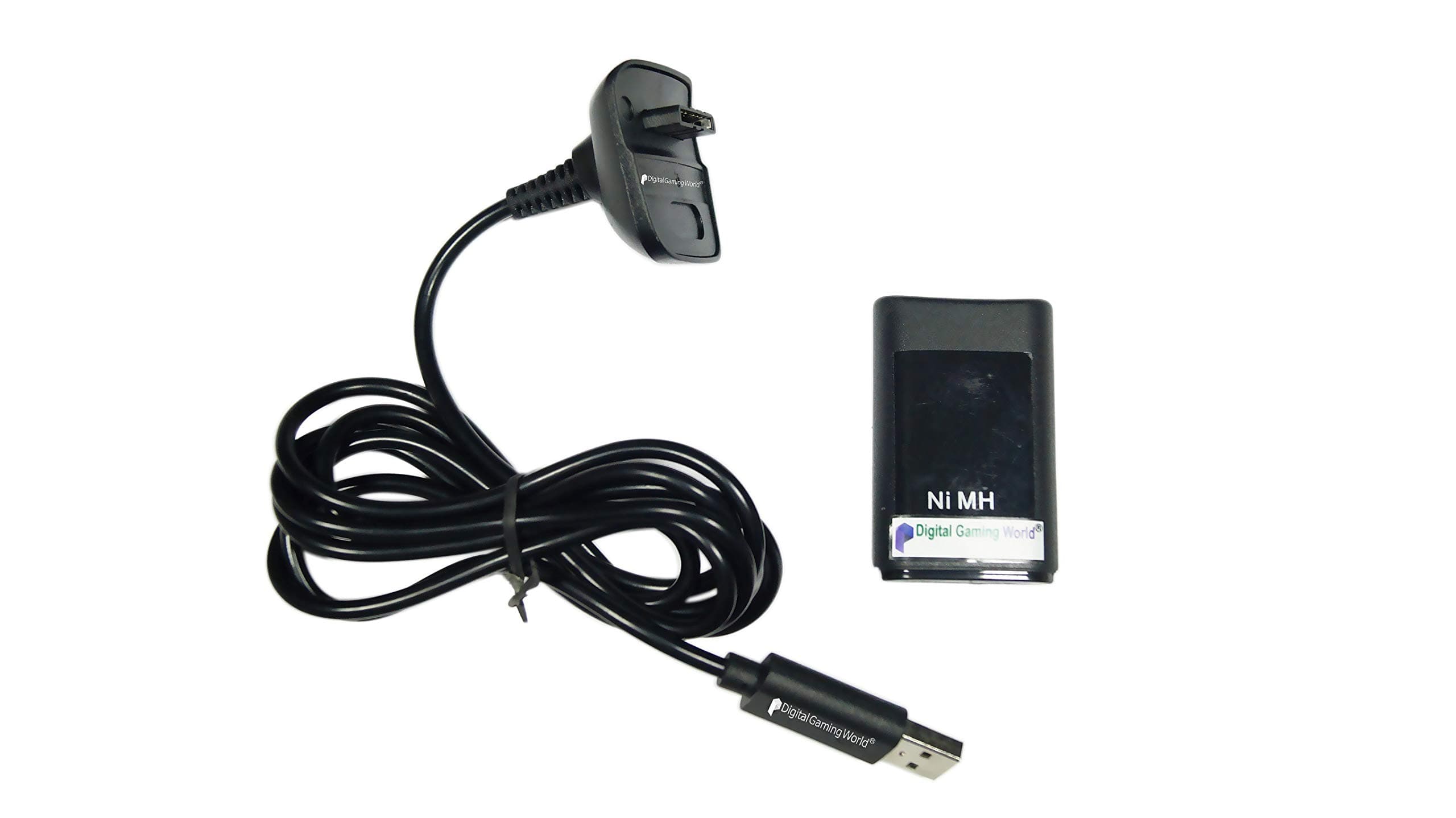 Digital Gaming World® Xbox 360 Rechargeable Play and Charge Kit - Black Color Grade -1 - New Stock