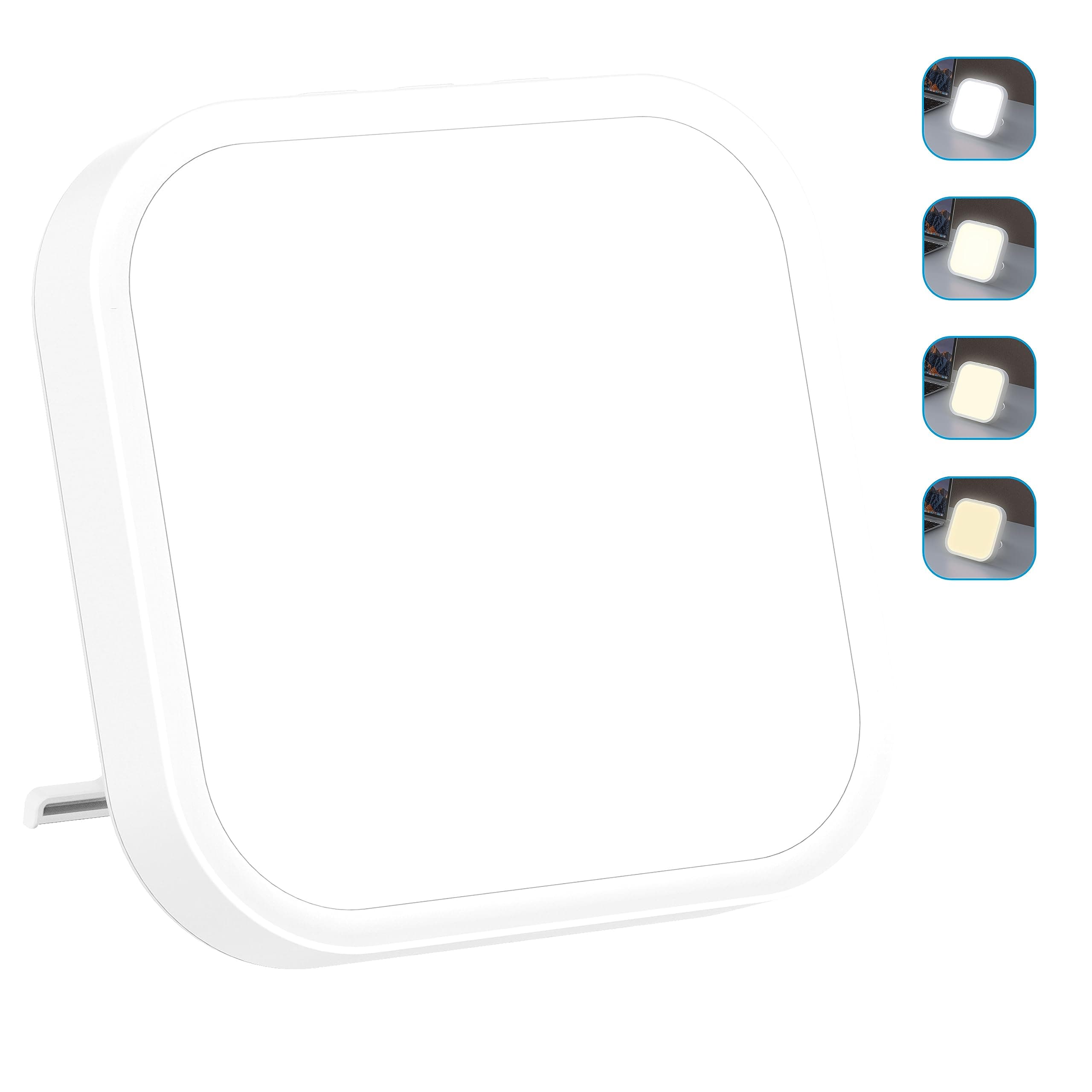 qoosseine Light Therapy Lamp, 10000 Lux UV-Free Therapy Light with 4 Brightness Levels ,4 Color Temperature , 4 Timer Function , Memory Function and 90 Rotatable Stand