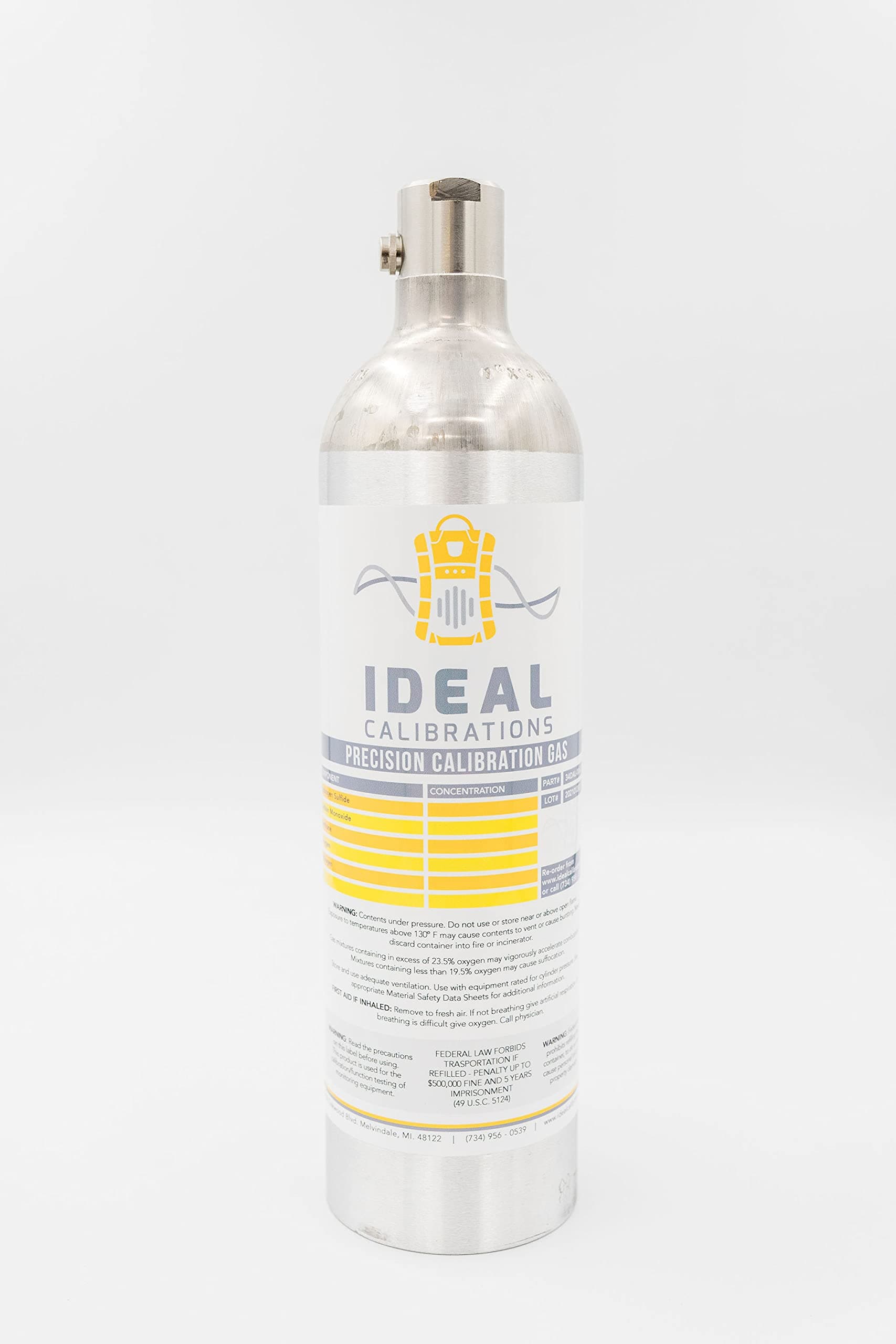 4-Gas Calibration Gas Blend for BW Technologies GasAlert MicroClip, GasAlert MicroClip X3, GasAlert MicroClip XT, GasAlert Max XT II, GasAlert Micro 5, GasAlert Micro, GasAlert Quattro (34L)