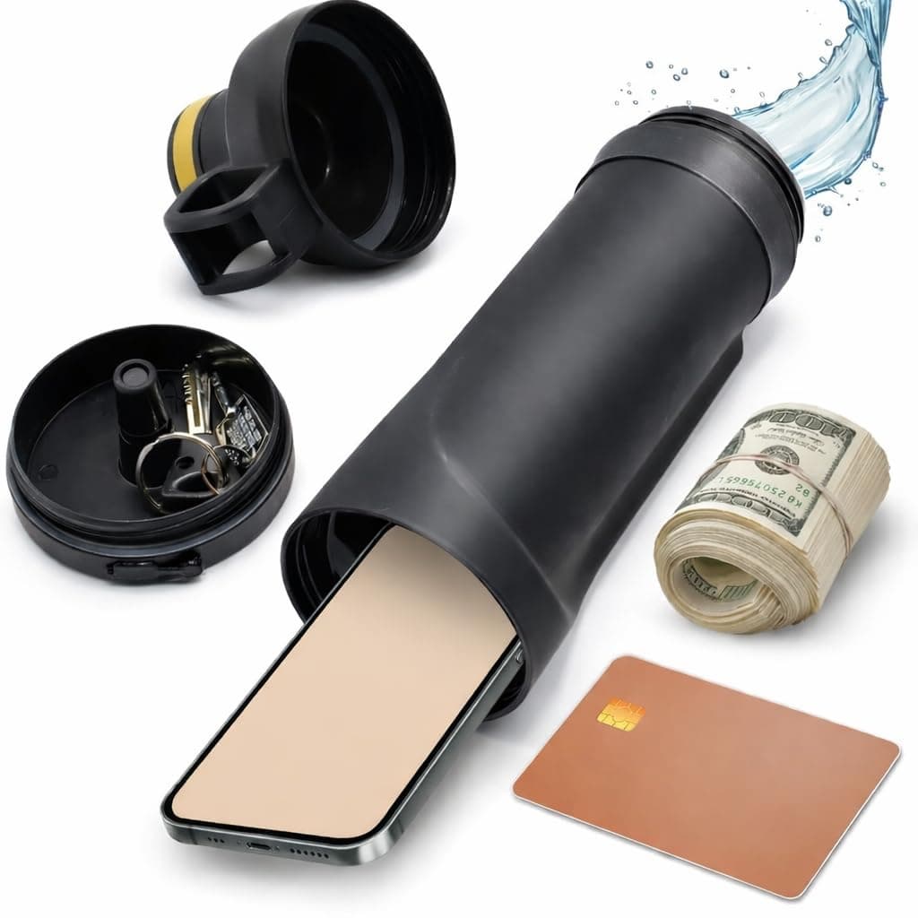 Aennon Diversion Water Bottle 13.5oz - Biggest Hidden Wallet Compartment - Best For Travel Or Hidden Safe For The Home - BPA Free Black Diversion Safe Storage