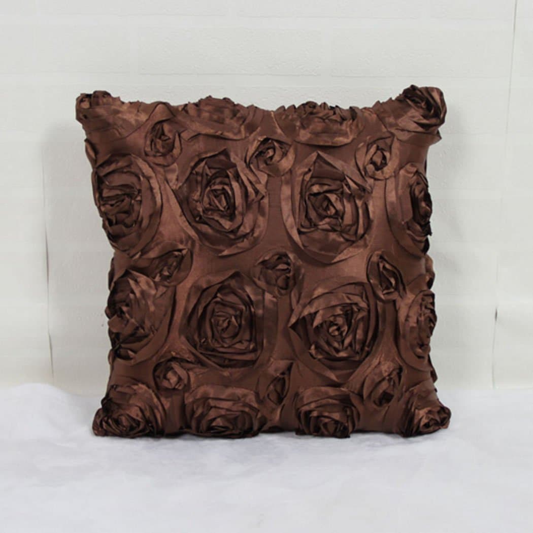 KUSOOFA Rose Creative Pillow Cover Fancy Perspective Sofa Cushions Home Decoration,Coffee