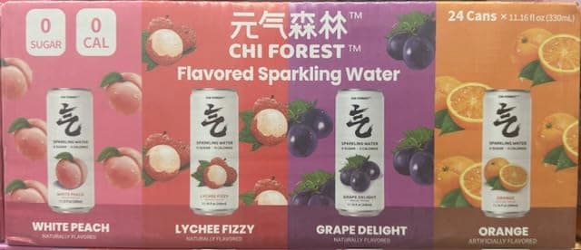 CHI Forest Flavored Sparkling Water Variety Pack, 24 Cans/11.5 FL oz