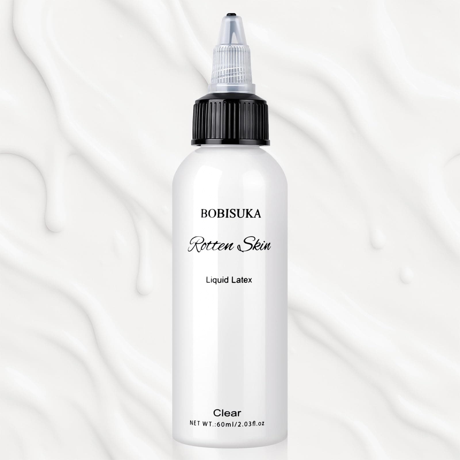 Halloween Liquid Latex SFX Makeup(2 fl oz) – Fake Skin & Wounds for Zombie, Clown, Vampire Costume, Cosplay, Special Effects Scars, Cuts Make Up for Face and Body, Fast-Dry, Non-Toxic, (Clear)