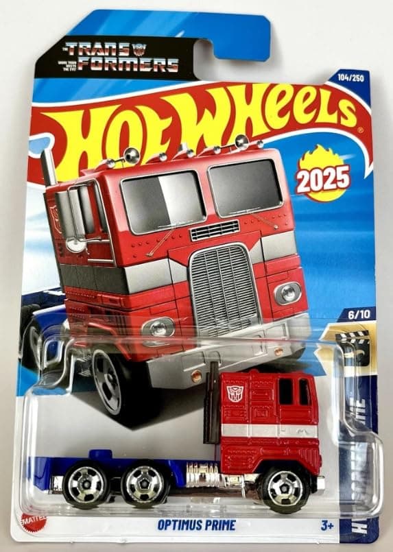 Hot Wheels Optimus Prime [Red and Blue], HW Screen Time 6/10, 104/250
