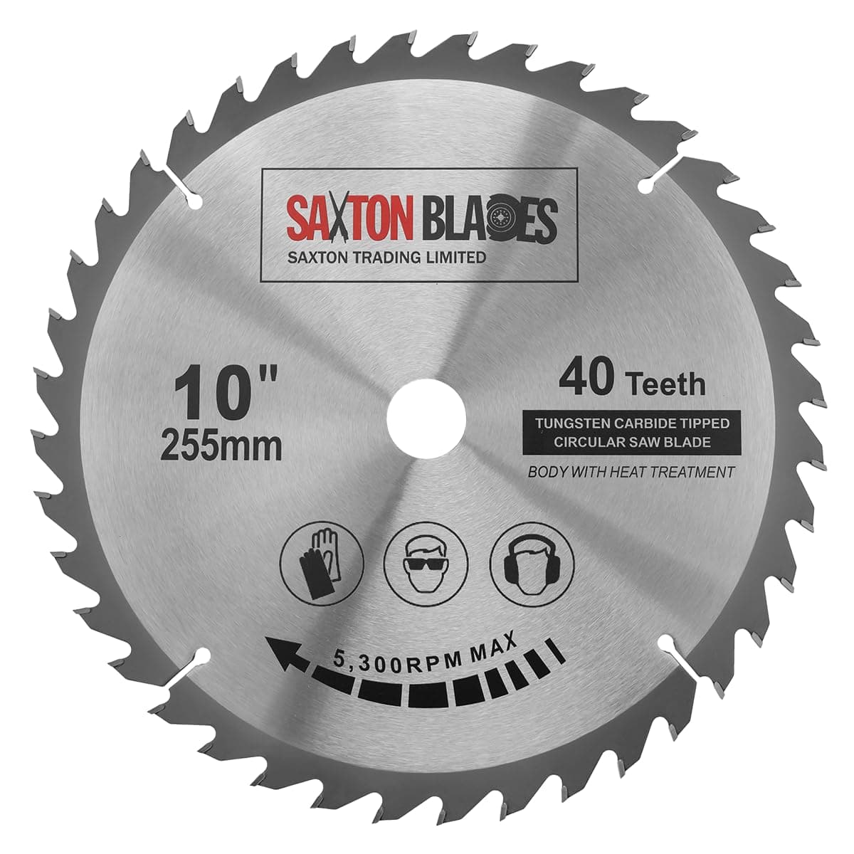 Saxton TCT Circular Wood Mitre Saw Blade 255mm x 40T x 25.4mm Bore fits Evolution Rage Saws