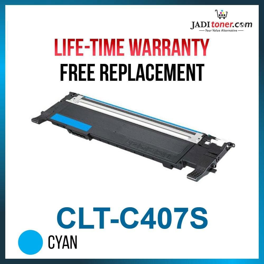 Compatible CLT-C407S for Samsung CLP-320 / CLP-325 / CLP-326 / CLP-321 / CLX-3186 / CLX-3285 / CLX-3185 - Cyan - 1,000 page yield