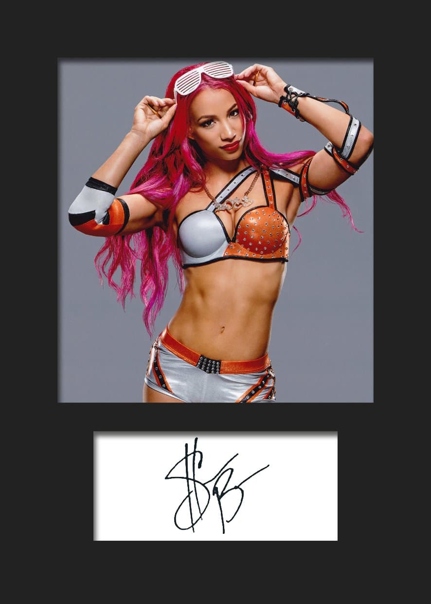 SASHA BANKS WWE | Signed Mounted Photo Reprint | A5 Size to Fit 6x8 Inch Frames | Machine Cut | Photo Display | Present Gift Collectible