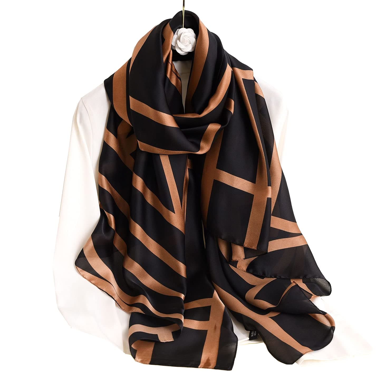 Fashion Scarves Scarf 100% Silk Feeling Scarf Silk Like Scarves Long Lightweight Sunscreen Shawls for Women