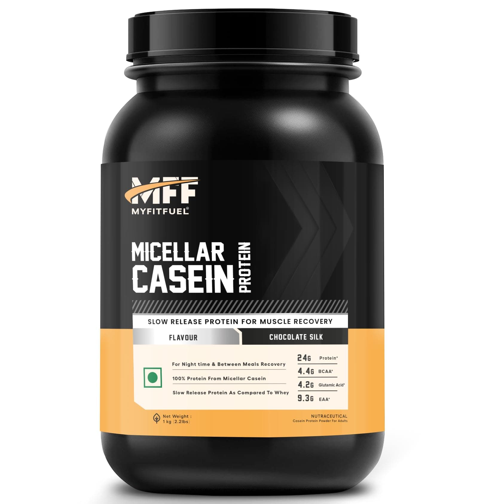 MFF Micellar Casein Protein Powder 1 Kg (2.2 lbs) Chocolate Silk | Slow Release Protein