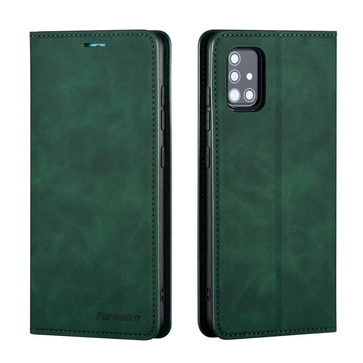EYZUTAK Premium PU Leather Flip Folio Case for Samsung Galaxy A51 (4G), Protective Case with Kickstand Card Slot Magnetic Closure Shockproof Wallet Cover for Samsung Galaxy A51 (4G) - Green