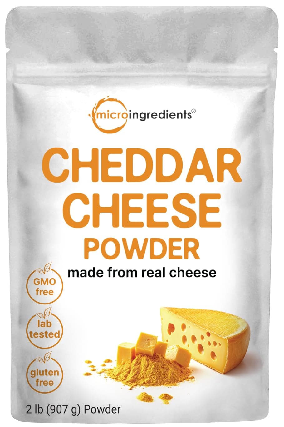 Cheddar Cheese Powder with Whey Protein Concentrate, 2lbs | Made from Real Raw Cheese | Authentic Sharp Flavor | All Purpose Seasoning | Great for Mac and Cheese, Sauce, Popcorn, Vegetables, and More