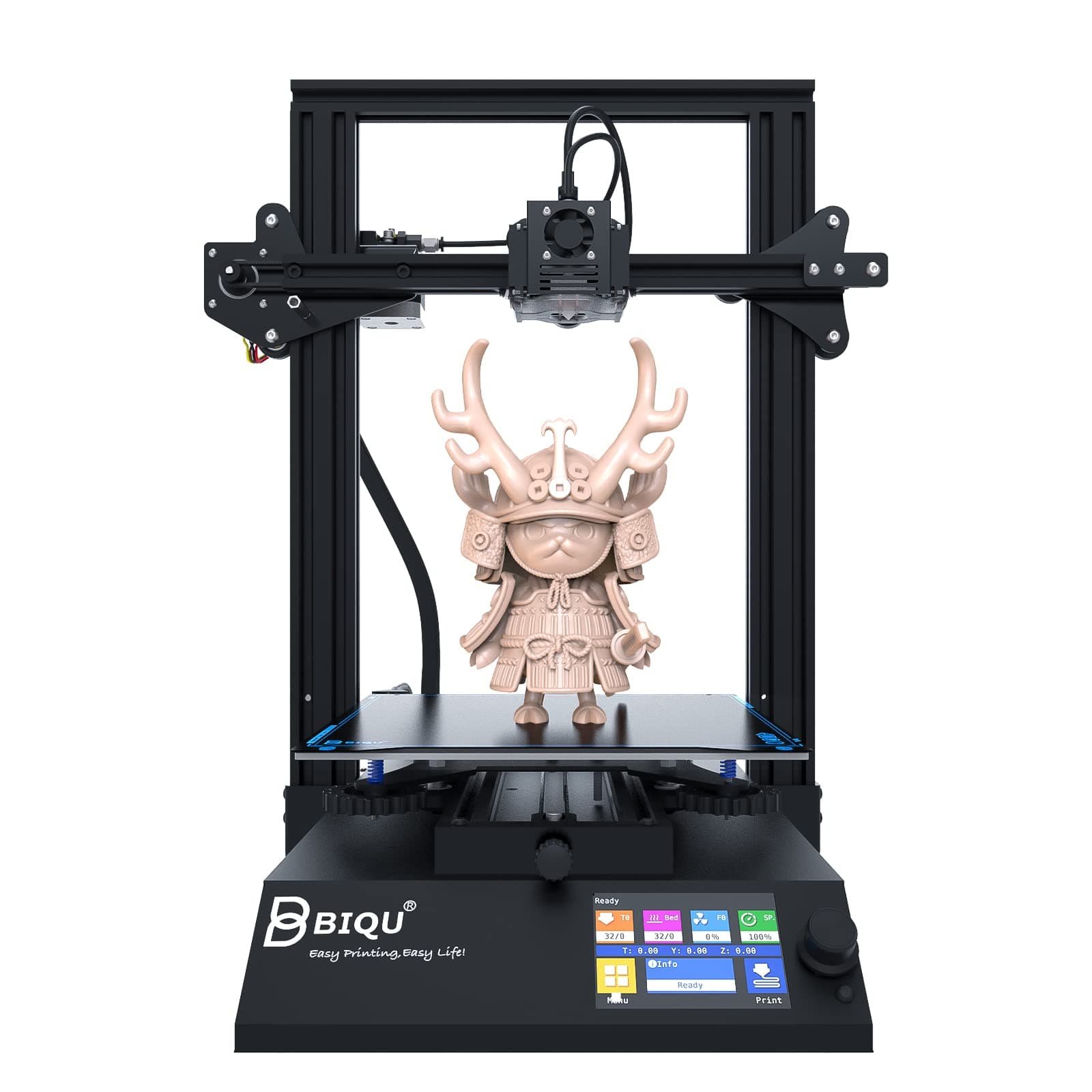 BIQU B1 3D Printer FDM with 32bit Silent Motherboard, MeanWell Power Supply, Removable Spring Steel Sheet, Filament Break Detection and Resume Printing Big Build Volume 235x235x270mm