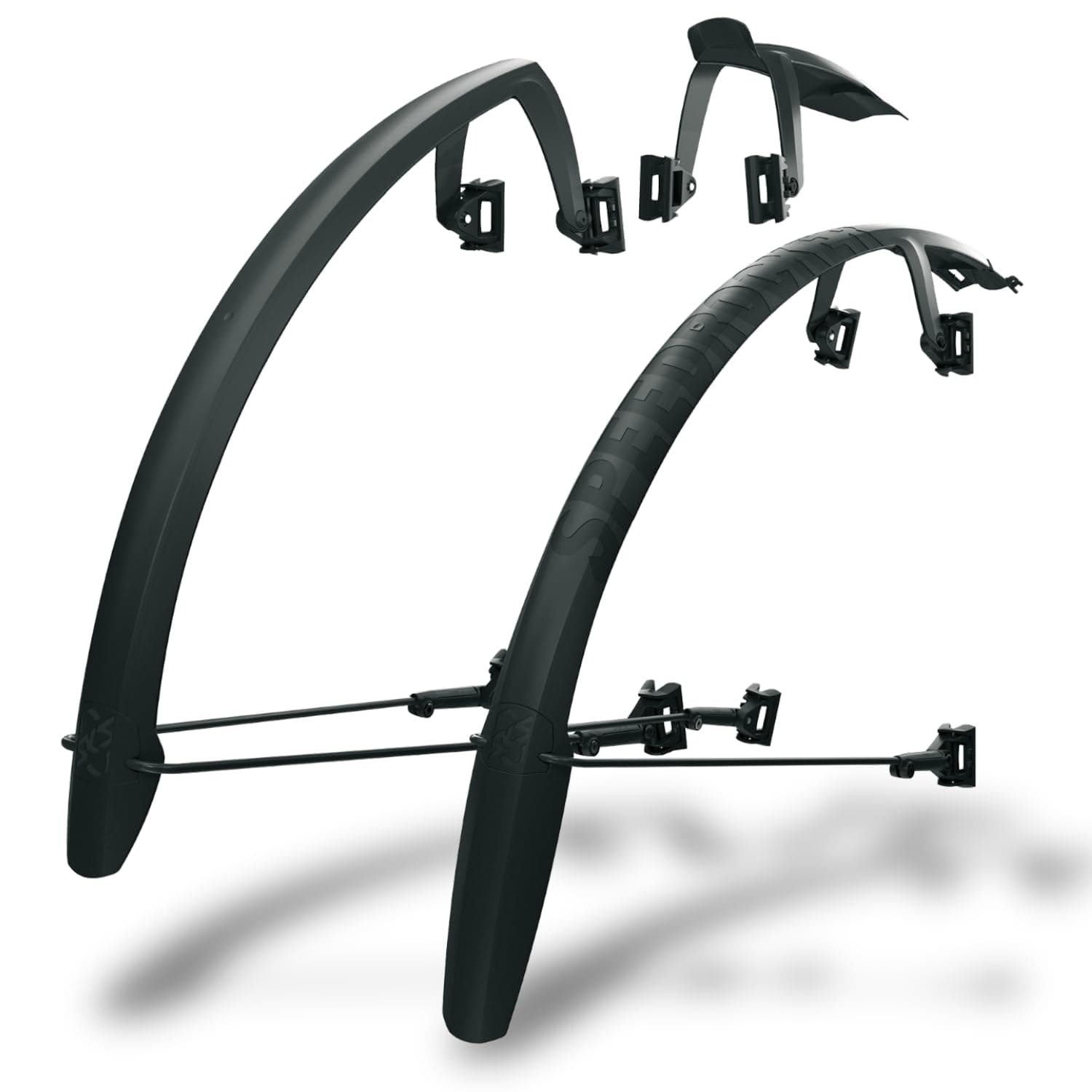 SKS GERMANY SPEEDROCKER SET Mudguard set with struts: Bicycle accessories (wheel protection for gravel bikes, cyclocrossers & road bikes; double spoiler function; extendable extension profile).