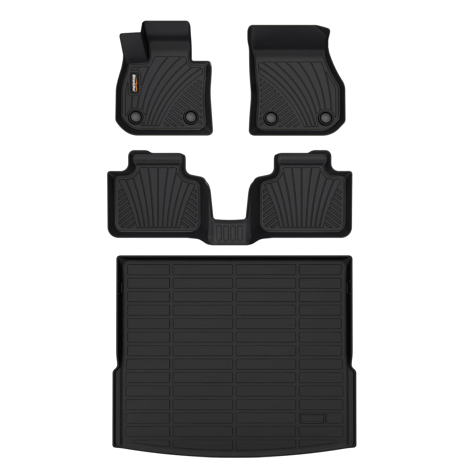 Binmotor-All Weather Floor Mats Cargo Liner Set for BMW X1 2023-2026, 1st & 2nd Row Full Set, TPE Mats Heavy Duty Car Floor Liners-Black for X1 Accessories