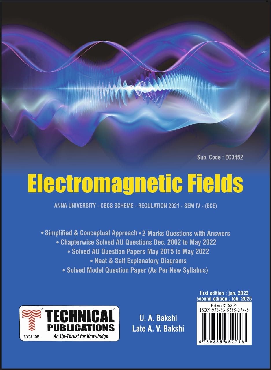 Electromagnetic Fields for BE Anna University R21CBCS (IV - ECE - EC3452)