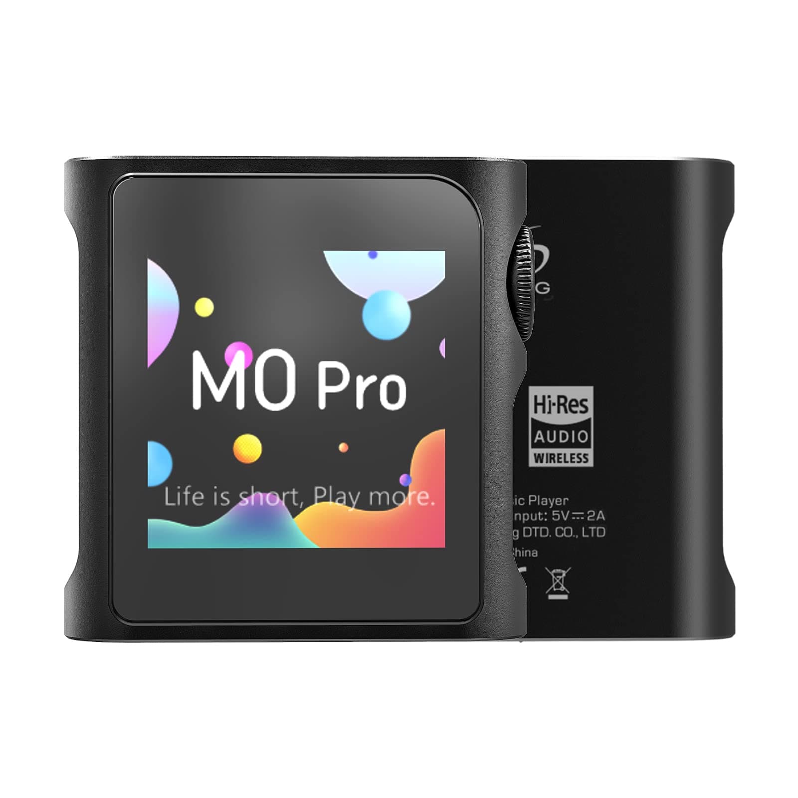 SHANLING M0 Pro MP3 Player 2in1 Headphone DAC Amp Bluetooth App Control, 1.7 * 1.7inch Mini Digital Audio Player HD Touch Screen, Support to 2TB, USB Type-C 3.5mm Jacks,Volume Konb