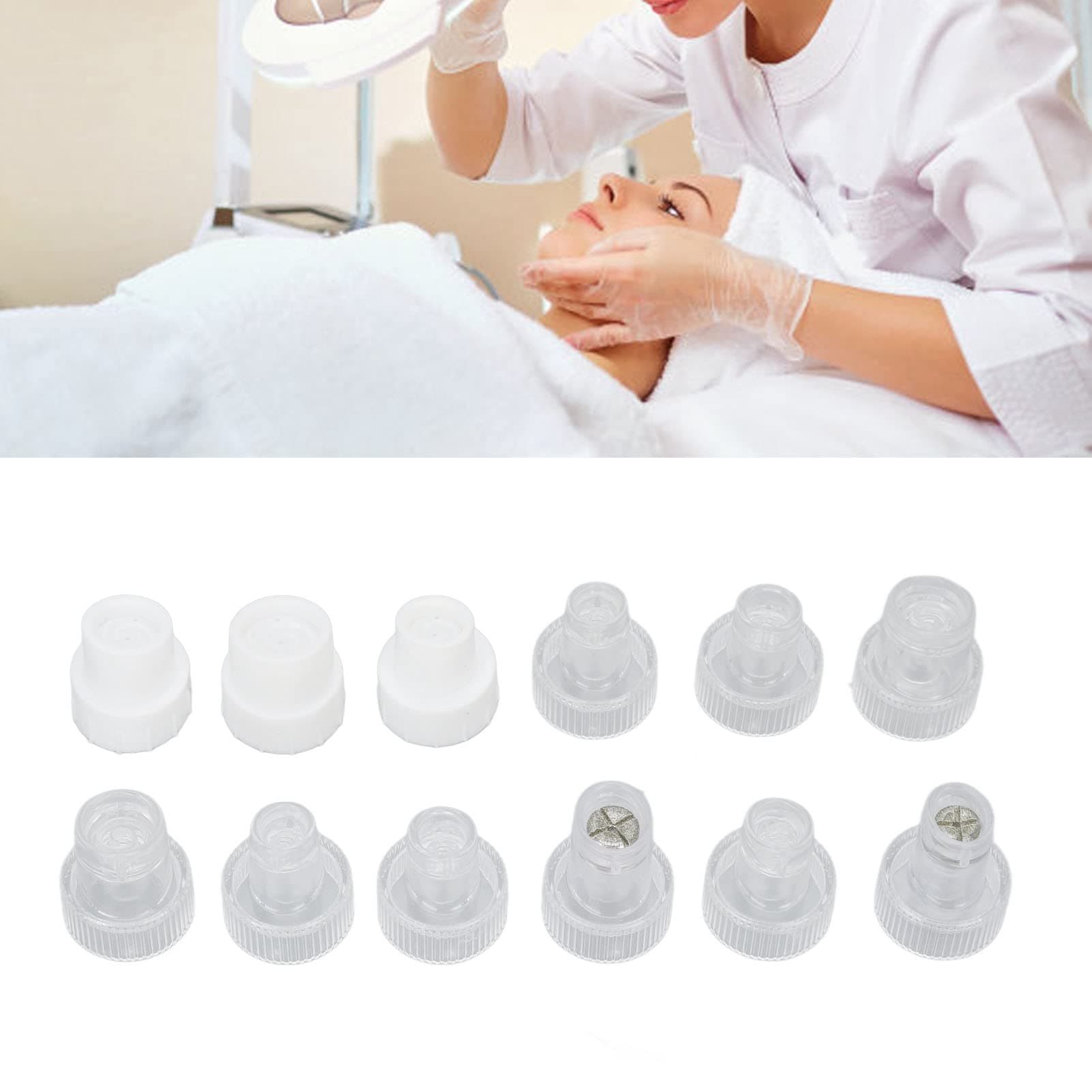 12pcs Hydra Dermabrasion Tip, Hydra Facial Dermabrasion, A variety of solve a variety of skin problems suitable for any part of the face