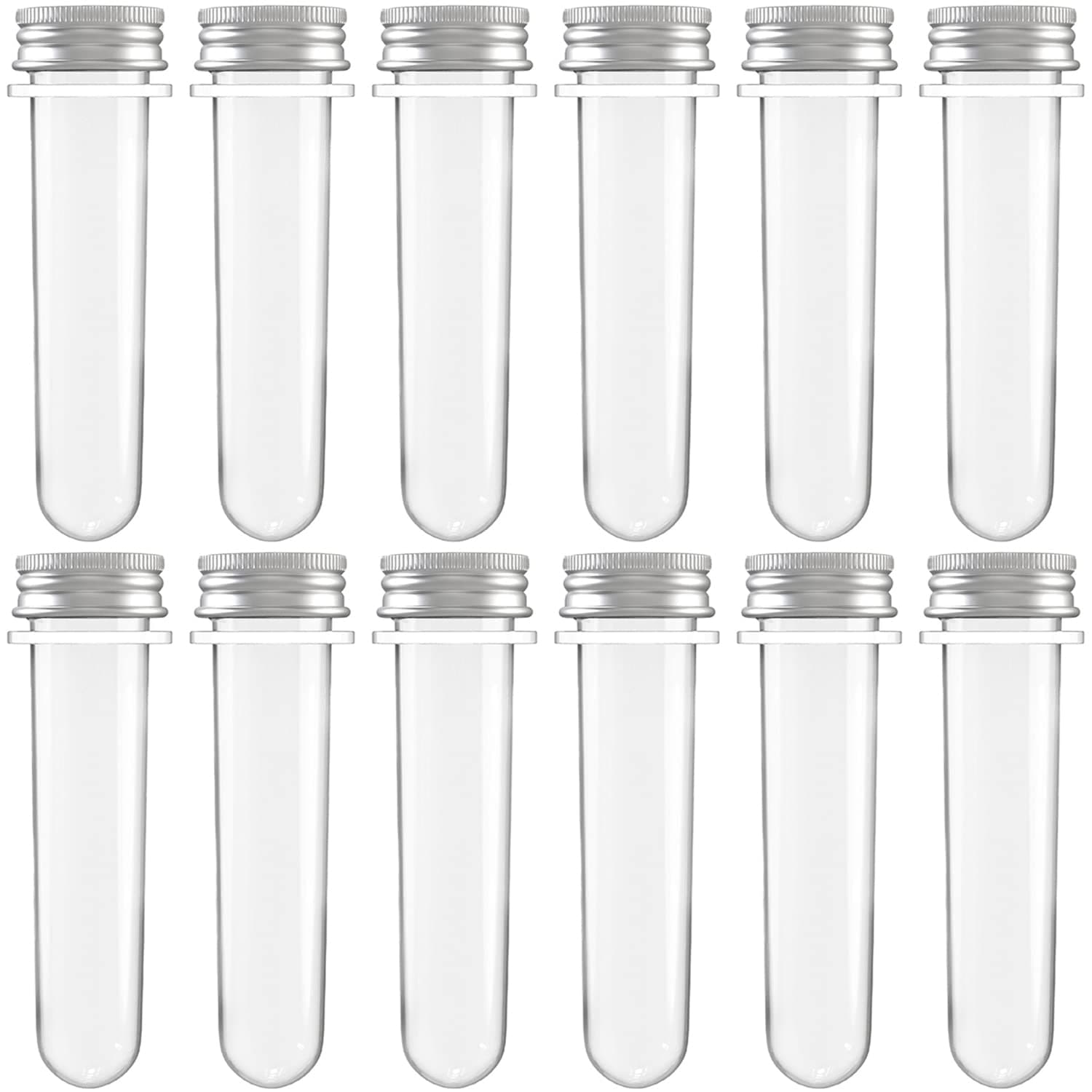 12 Pcs Plastic Test Tubes 45 ml Science Party Test Tubes for Scientific Experiments,Party Decoration,Candy,Bath Salt,Dice Display