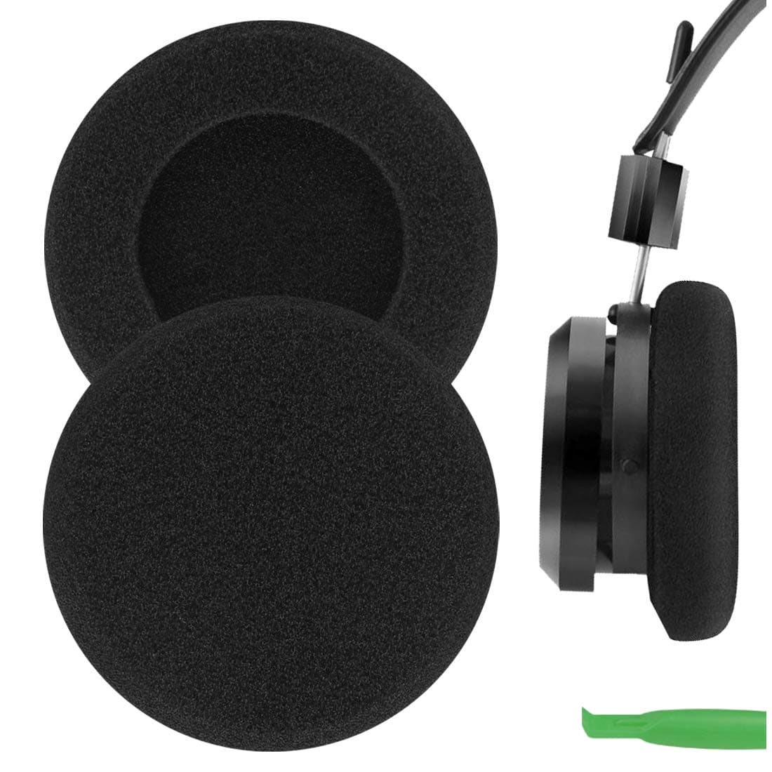 Geekria Comfort Foam Replacement Ear Pads for GRADO SR60, SR80, SR125, SR225, M1 Headphones Ear Cushions, Repair Parts with Video Guide (Black)