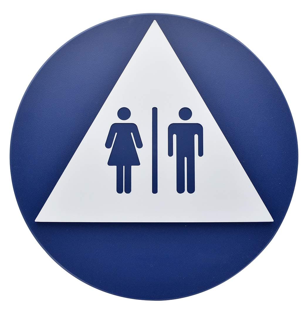 Hillman 844607 Triangle And Circle Unisex Restroom Sign (12")