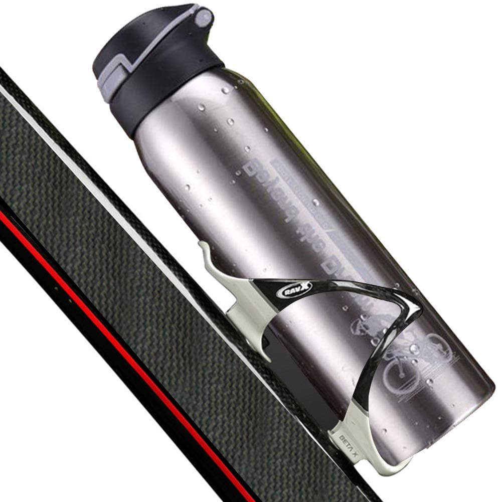 Samber Bike Water Bottle 500 ML 17 oz | Bicycle Bottle Warm-keeping Water Cup Sports Kettle, Mountain Riding Aluminum Thermos Cup for All Fitness and Cycling - Silver
