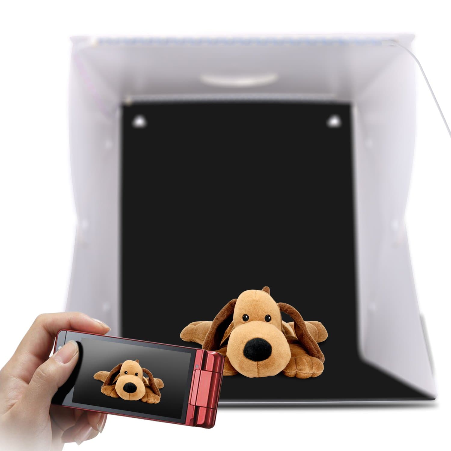 Zenic Photo Box 17" x 16" Portable Photo Shooting Tent Folding Light Box Photography with 40 LED Lights 6 Backgrounds for Small Size Product(43cmx41cmx40cm)