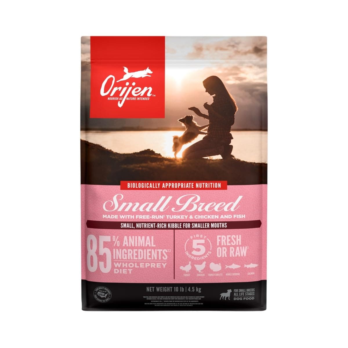 Grain Free High Protein Dry Dog Food Small Breed Recipe 10lb Bag