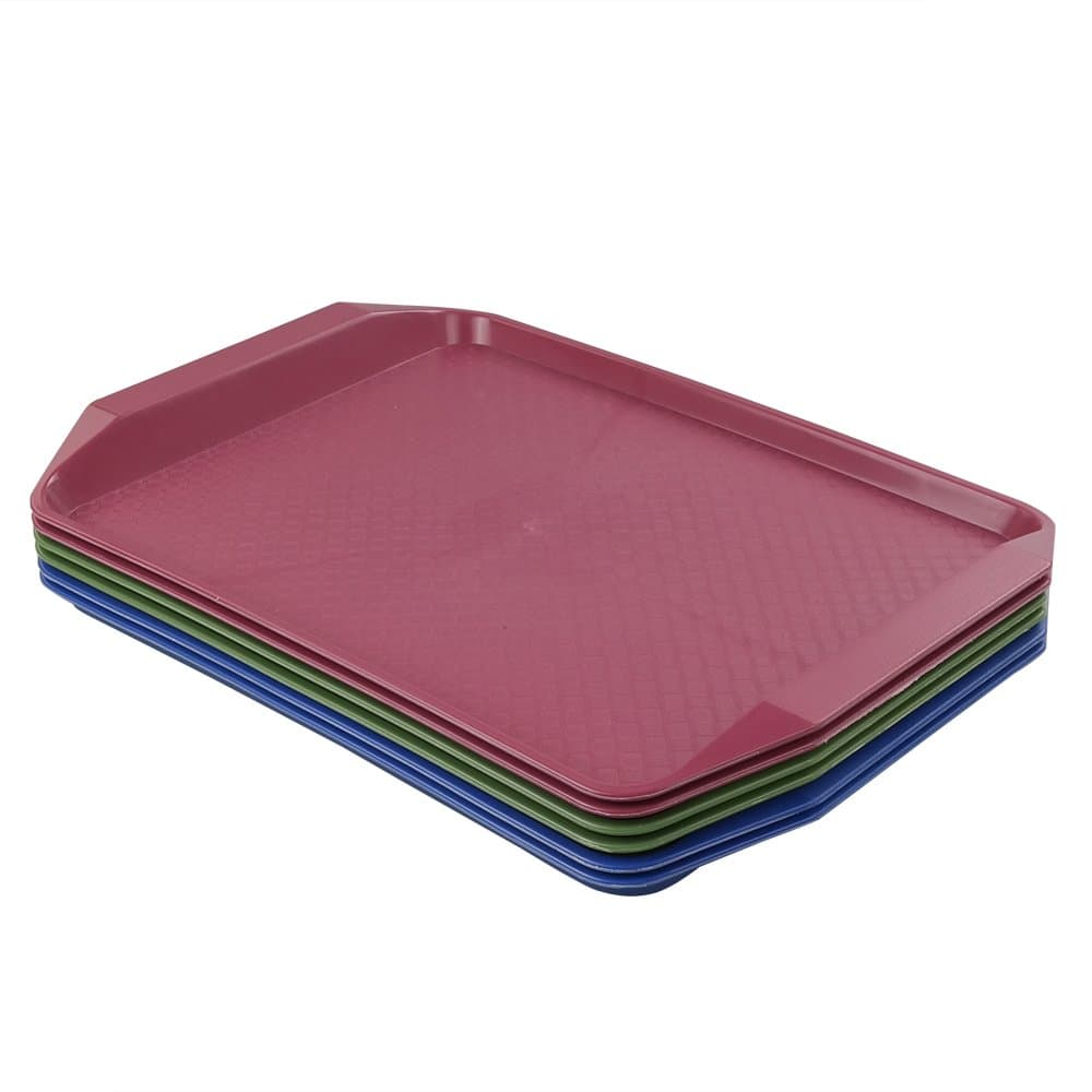 Eudokky Plastic Serving Lap Trays, Colored Tray Set of 6