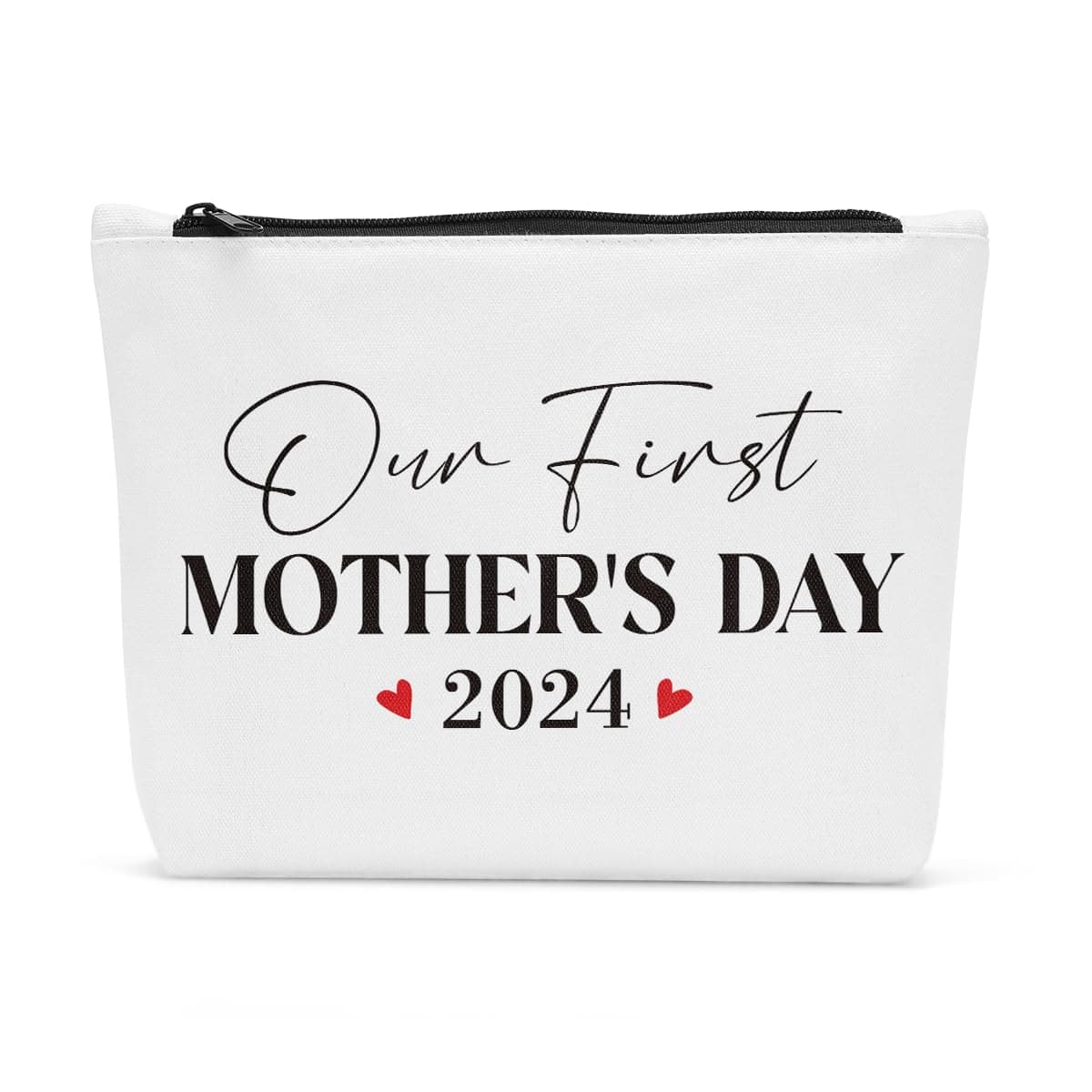 FBCCZEYMothers Day New Mom Gifts for New Mom Our First Mother's Day 2024 Makeup Bag, Mother Moms Birthday Gift Ideas Cosmetic Bag, Funny mother's day birthday Gifts for Mom Makeup Pouch
