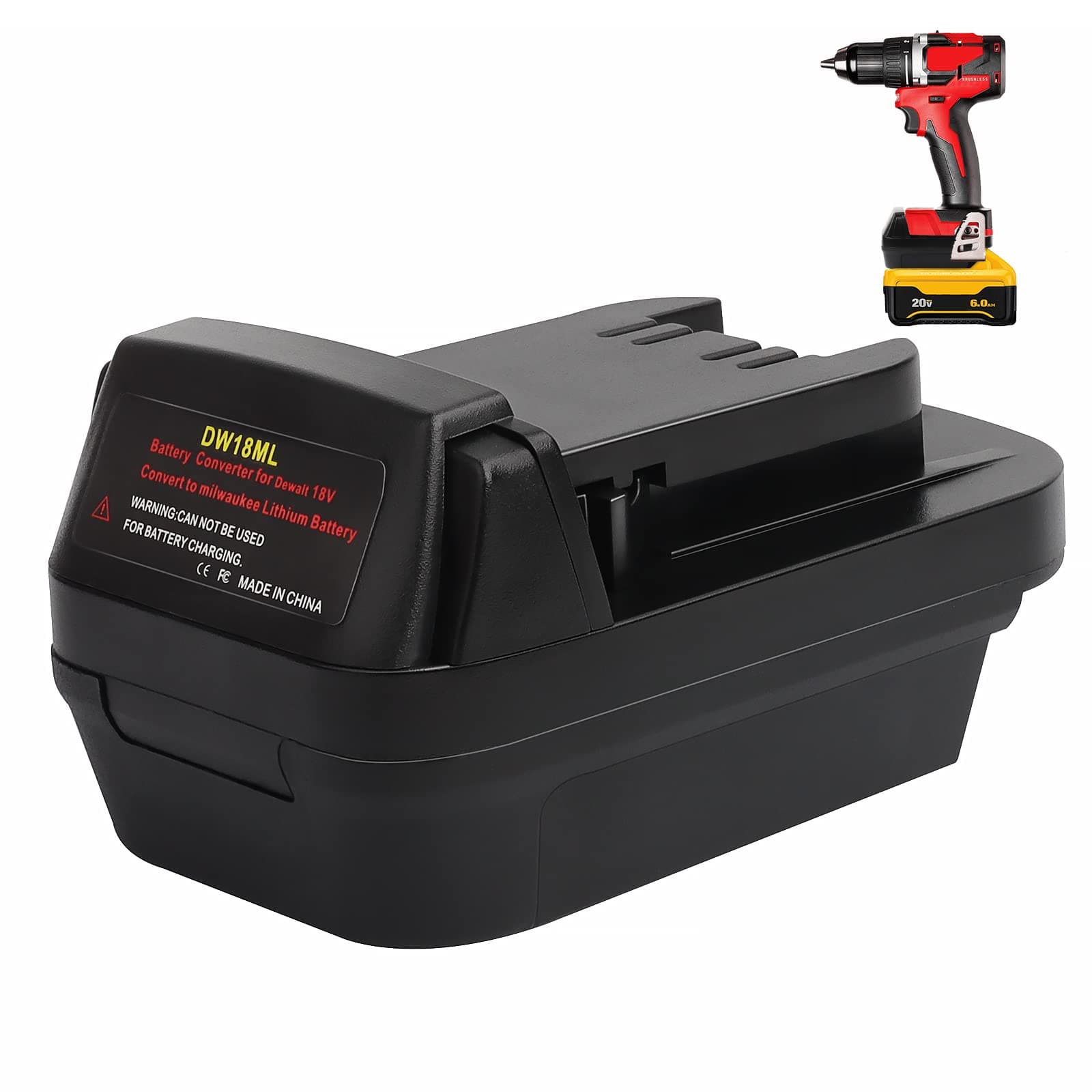 ZLWAWAOL DW18ML DL18ML Battery Adapter Converter for Dewalt to Milwaukee Batt...