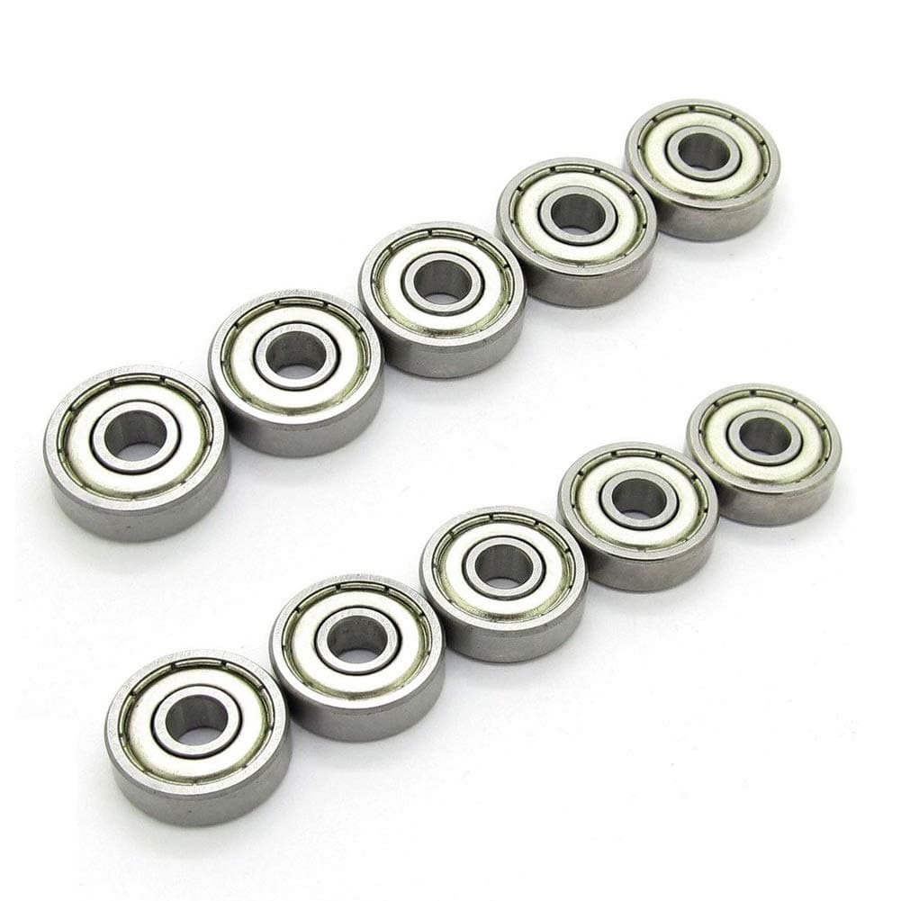 625ZZ 5 x 16 x 5 mm Deep Groove Ball Bearing, 10 Pcs, Metal Shielded Miniature Ball Bearings, Single Row, Fit for Skateboard Bearings, Hand Spinner, Brush Motor, Roller Skates etc. (Pack of 10)