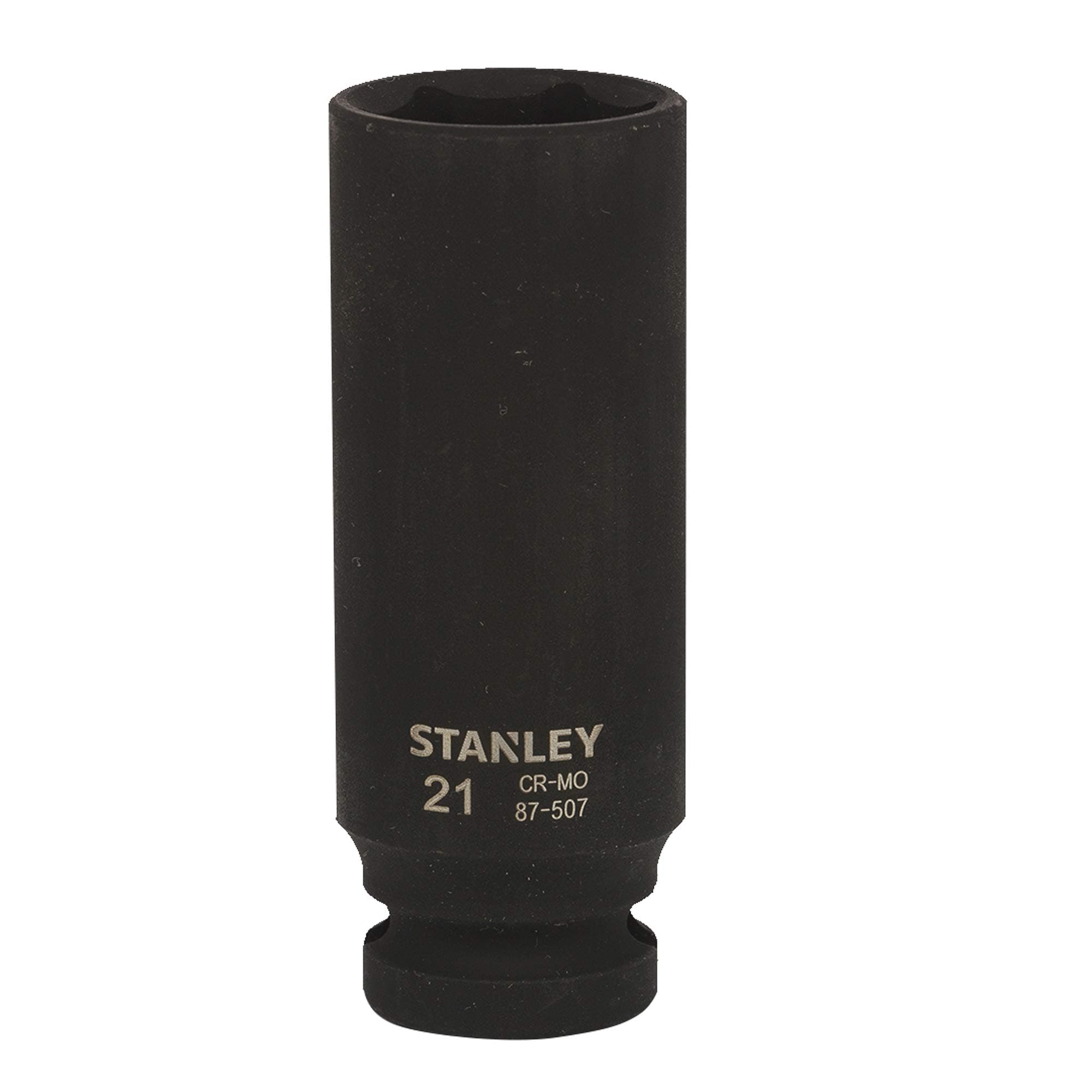 STMT87507-8B 1/2-inch 21mm Chrome-Molybdenum Steel Impact Deep Socket (Black)