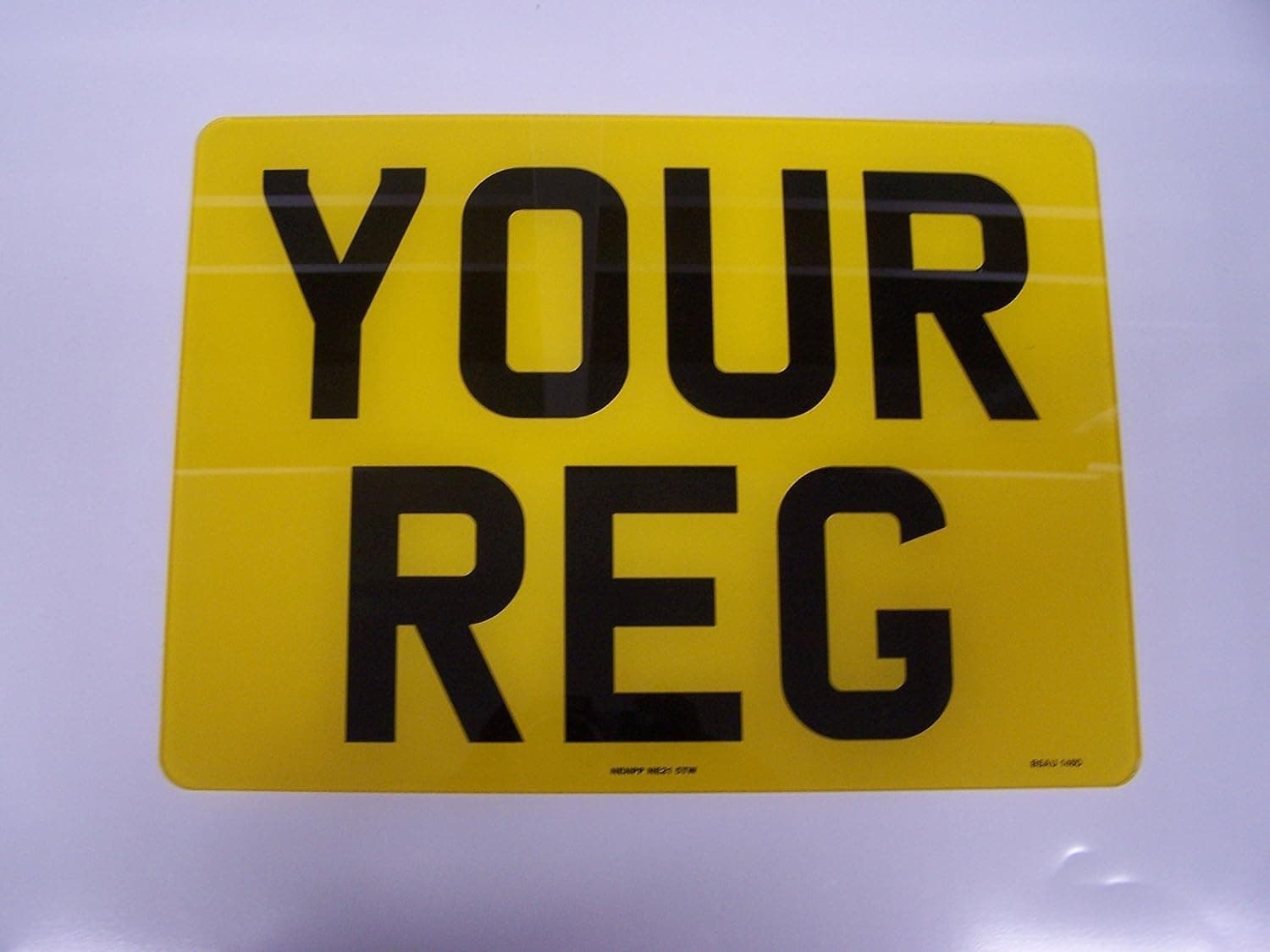 Rear Square Number Plate Registration Plate 11x8 Free Post and Free Adhesive Pads