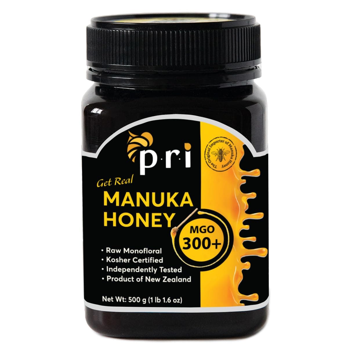 Manuka Honey MGO 300+, Elevated‑Potency Monofloral New Zealand Honey, Cool‑Processed & 100% Traceable (500g/1.1lb)