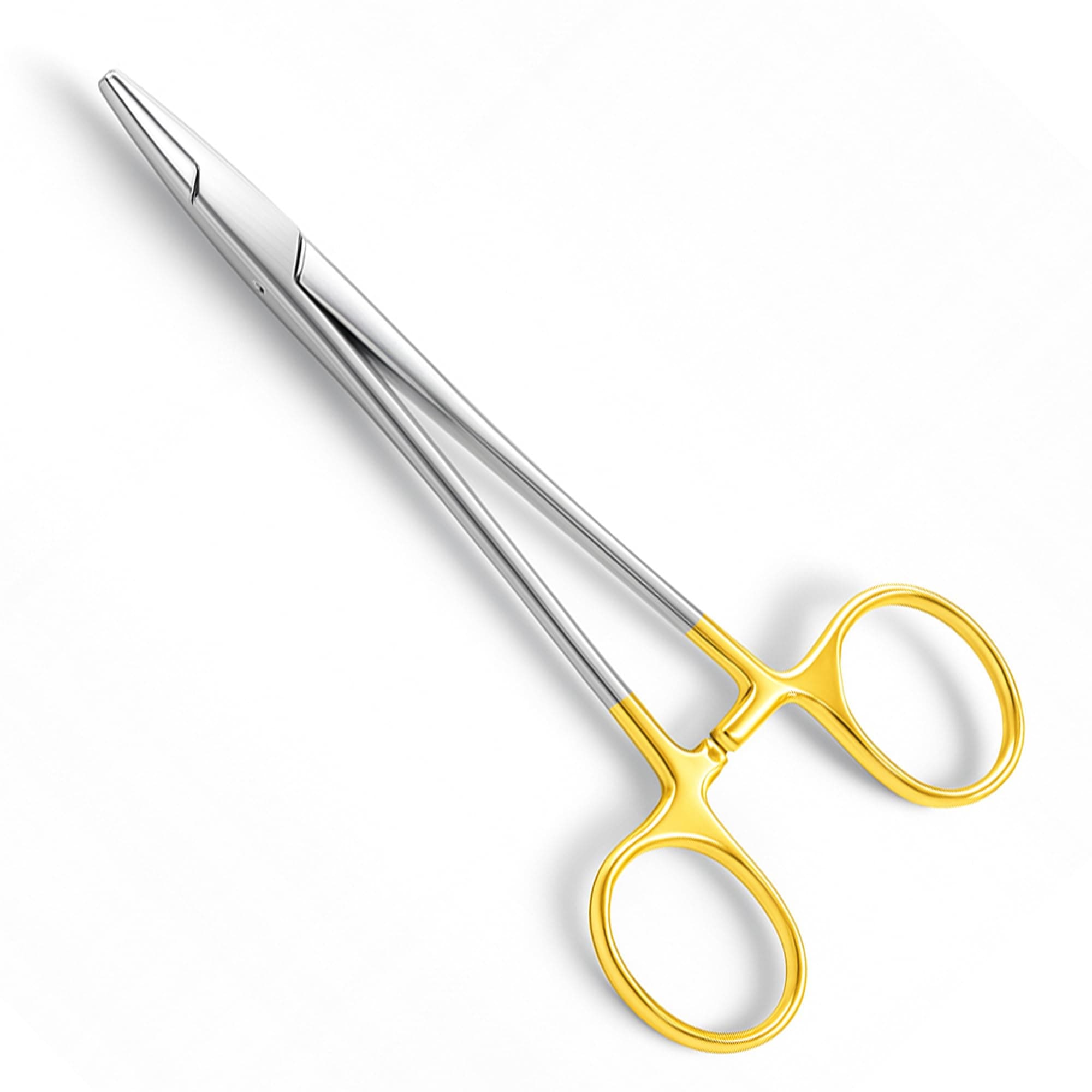TC Mayo Hegar Needle/Suture Holder Driver with Tungsten Carbide Inserts and Gold Rings - Premium Grade Instrument (6 in.)