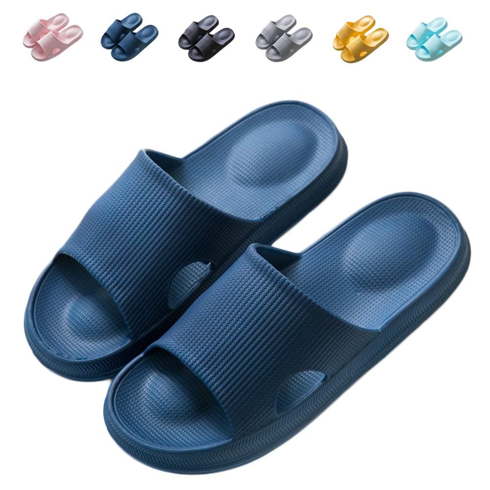FINLEOO Pillow Slides for Women Shower Slippers Bathroom Sandals | Quick Drying | Comfy Shower Shoes Women Mens Shower Shoes Slide Sandals for Indoor & Outdoor
