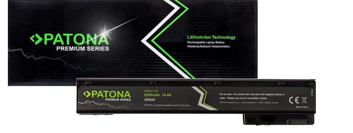 PATONA Premium Laptop Battery (5200mAh) compatible with HP EliteBook 8560w 8570w 8760w 8770w (Samsung inside) does not protrude beyond the case