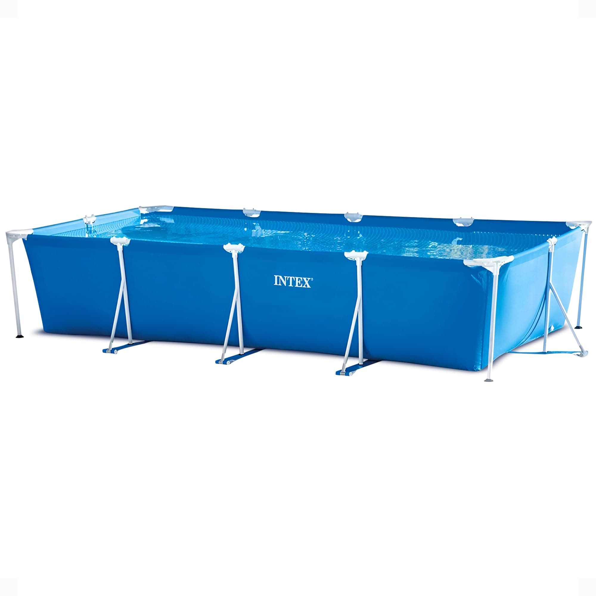 INTEX Rectangular Frame 14 ft 9 in x 7 ft 3 in x 33 in Above Ground Pool, Swimming Pool with Steel Frame, Pump Not Included