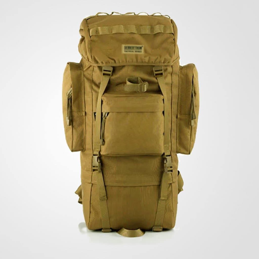 Xuan - worth having Army Fan Outdoor Hiking Bag Shoulders Camping Travel Bag Outdoor Removable Belt, Height Adjustable Straps, Waterproof, Wearable, Comfortable Backpack, 65L Rain Cover