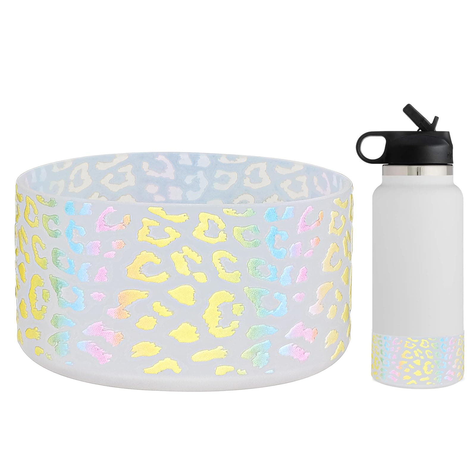 WK IEASON Protective Silicone Base Boot 12oz-24oz for Hydro Flask Wide Mouth/Standard Mouth, Anti-Slip Silicone Cover Bumper Compatible with Stanley Tumbler 40oz 30oz 20oz-2.83inch Bottom Diameter