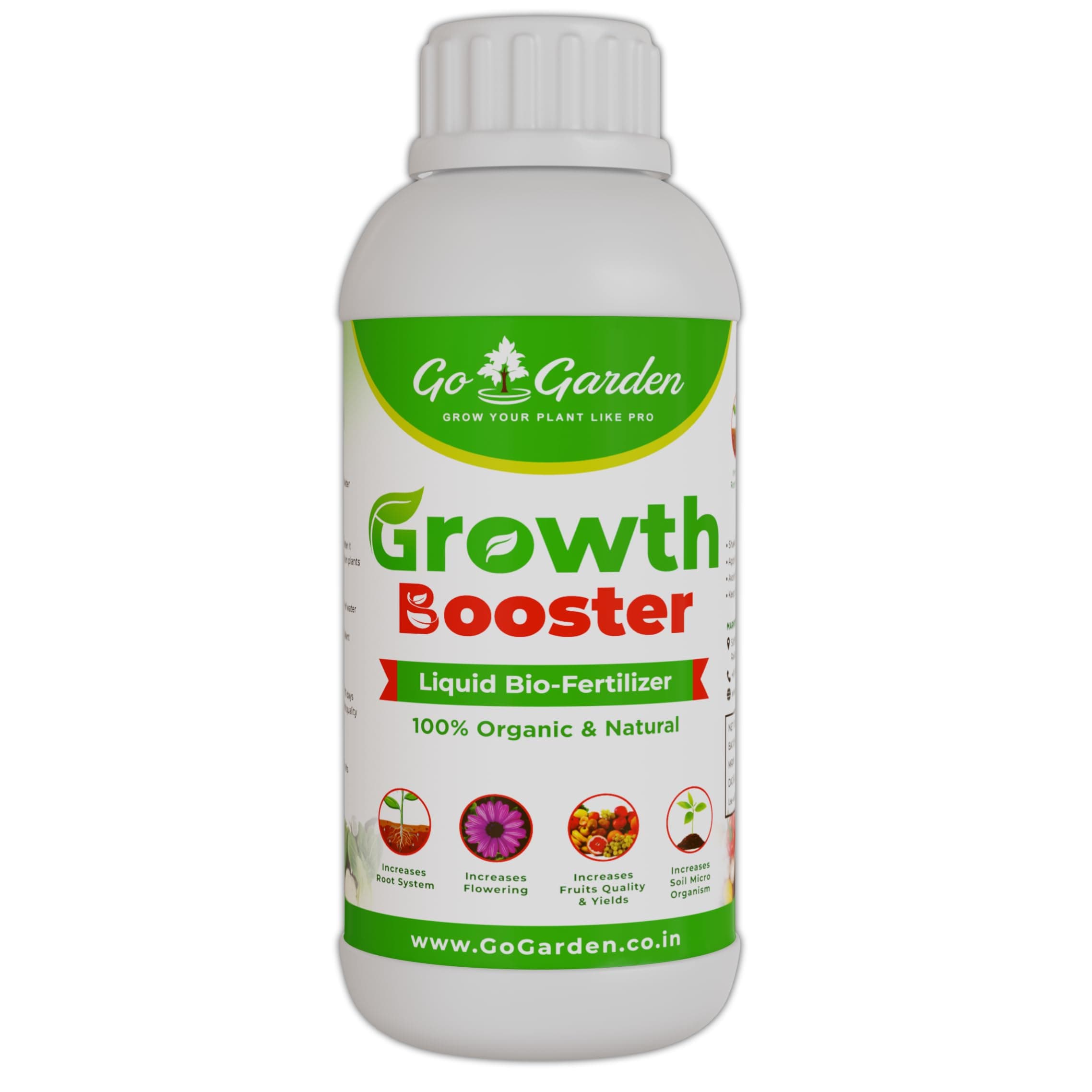 Go Garden Growth Boost Liquid Fertilizer: Enhance Plant Growth and Flowering | Home Garden Growth Booster for All Types of Plants | Liquid Fertiliser for Indoor and Outdoor Gardens 250 ML
