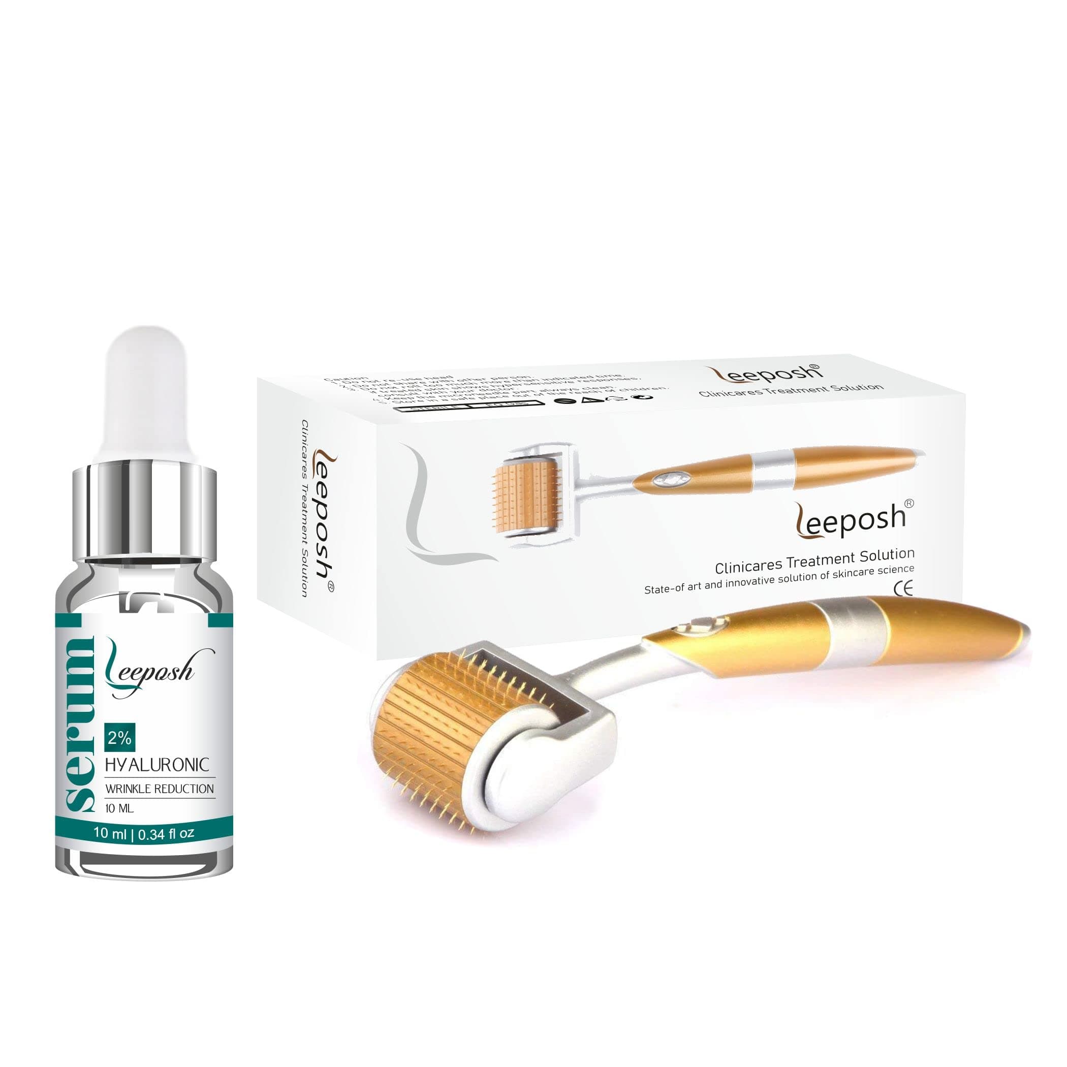 Leeposh Derma roller 1 mm + Mesoserum (Vitamin C + Hyaluronic serum) Free WORTH COST 1200
