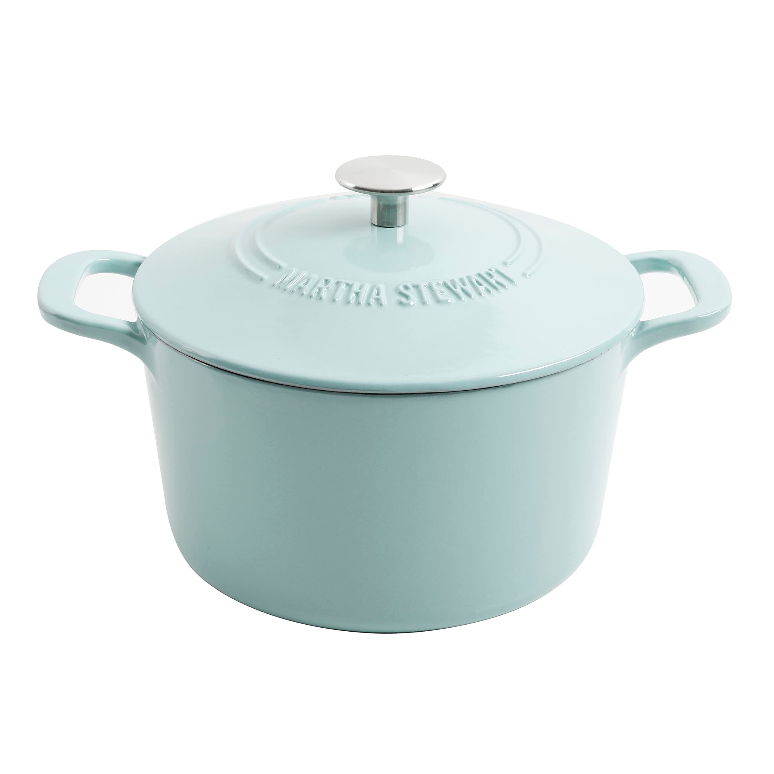 Gatwick 7-Quart Enamel Cast Iron Dutch Oven – Martha Blue – Durable Heavy-Duty Dutch Oven for Slow Cooking, Braising & Baking