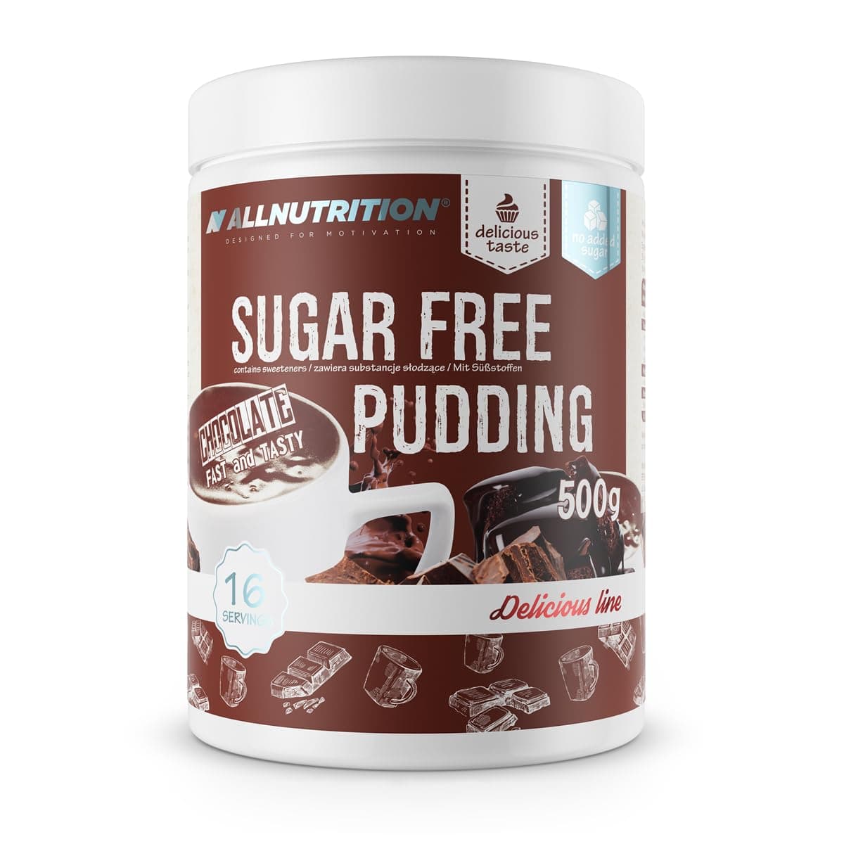 Allnutrition Sugar Free Pudding, Chocolate, 500 g