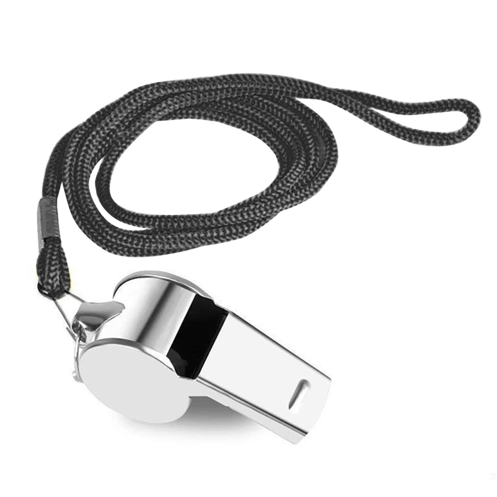 Stainless Steel Whistle, Metal Referee Whistle with 41cm Lanyard, Stainless Sports Whistles for Outdoor Activities, Referees, Coaches, Soccer
