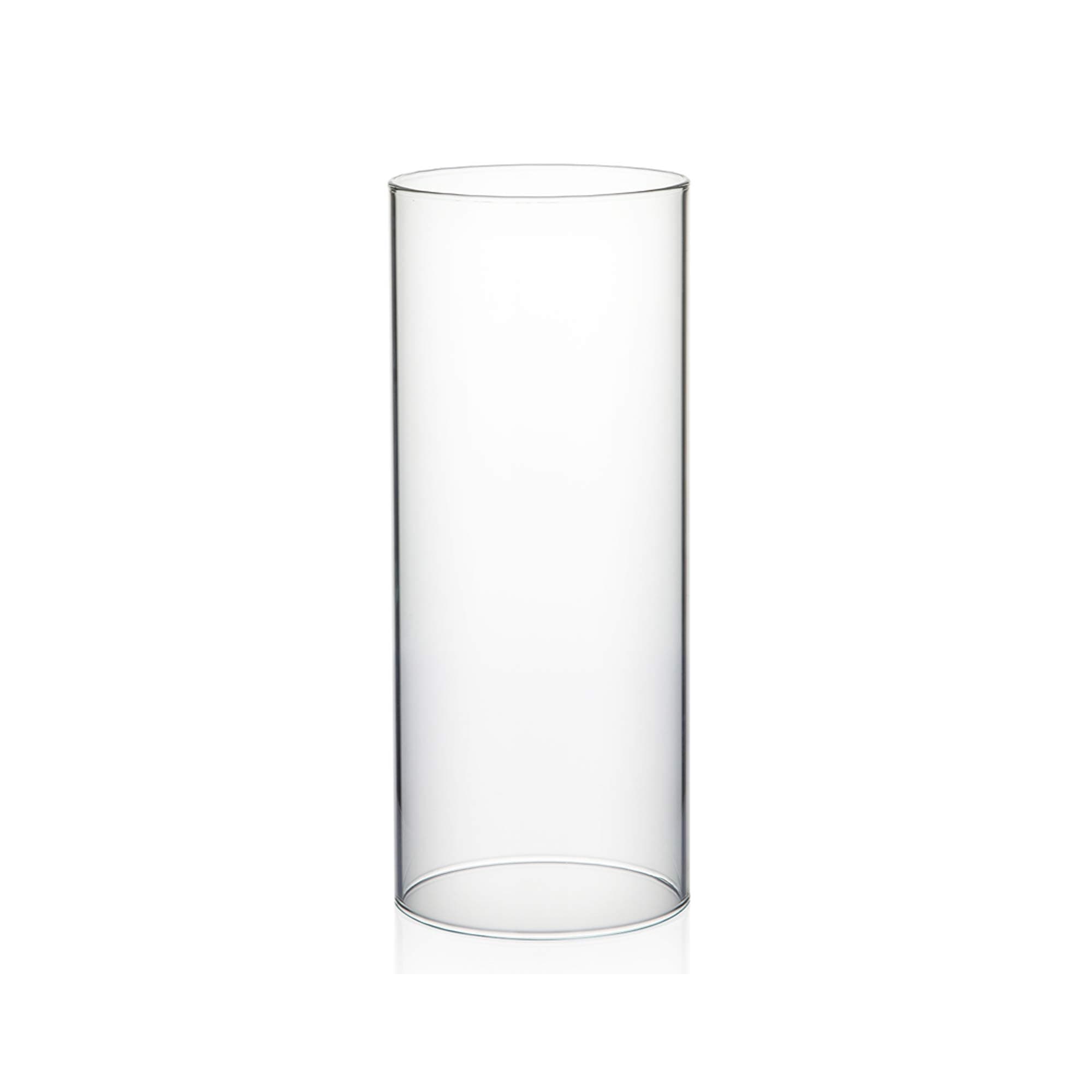 WGVI Hurricane Candle Holder Sleeve, Wide 4", Height 10", Clear Glass Cylinder Candleholder, Chimney Tube, Open Ended Candle Shade, 1 Piece