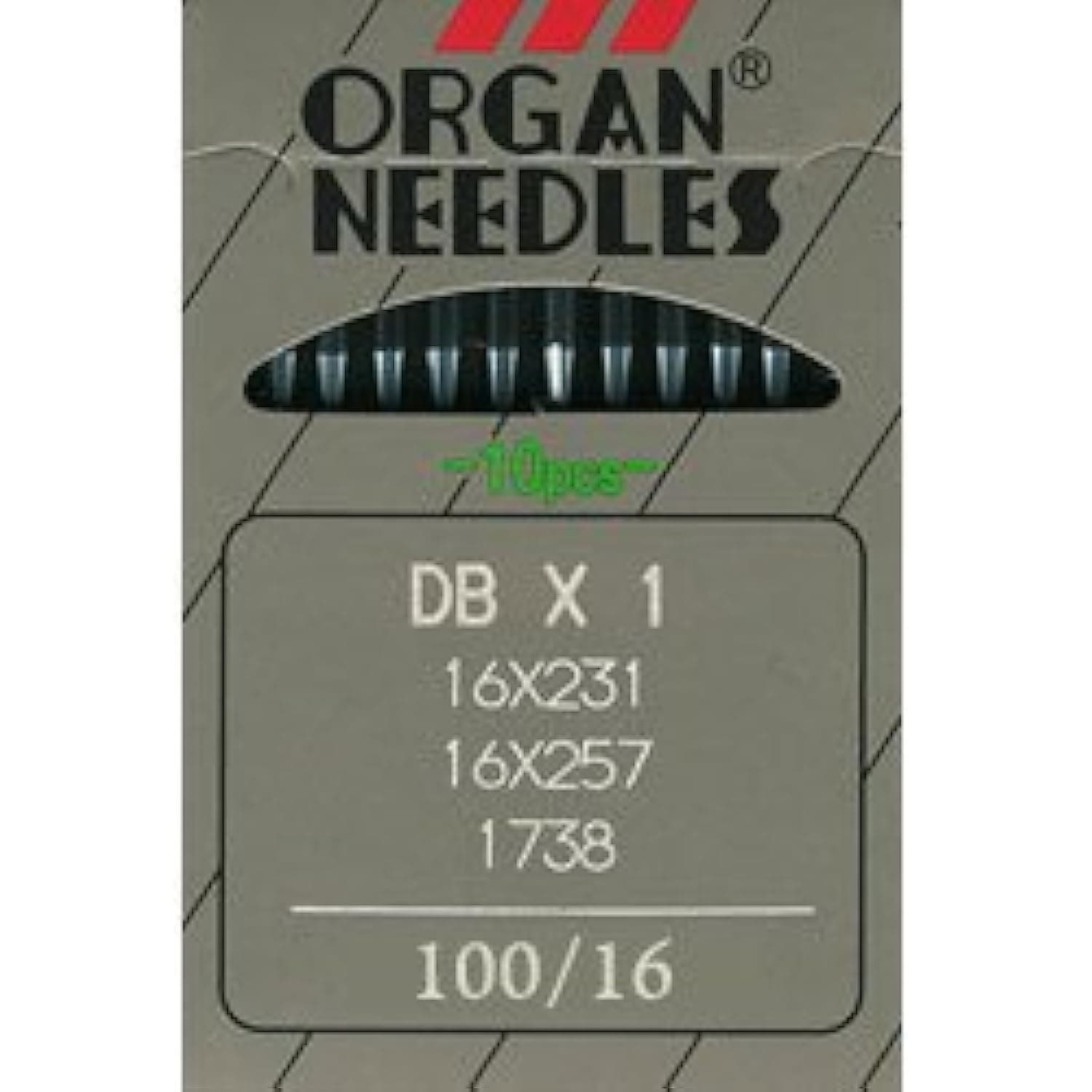 Organ DB X 1 Industrial Needles 16X257 Size 100/16 (10pk)