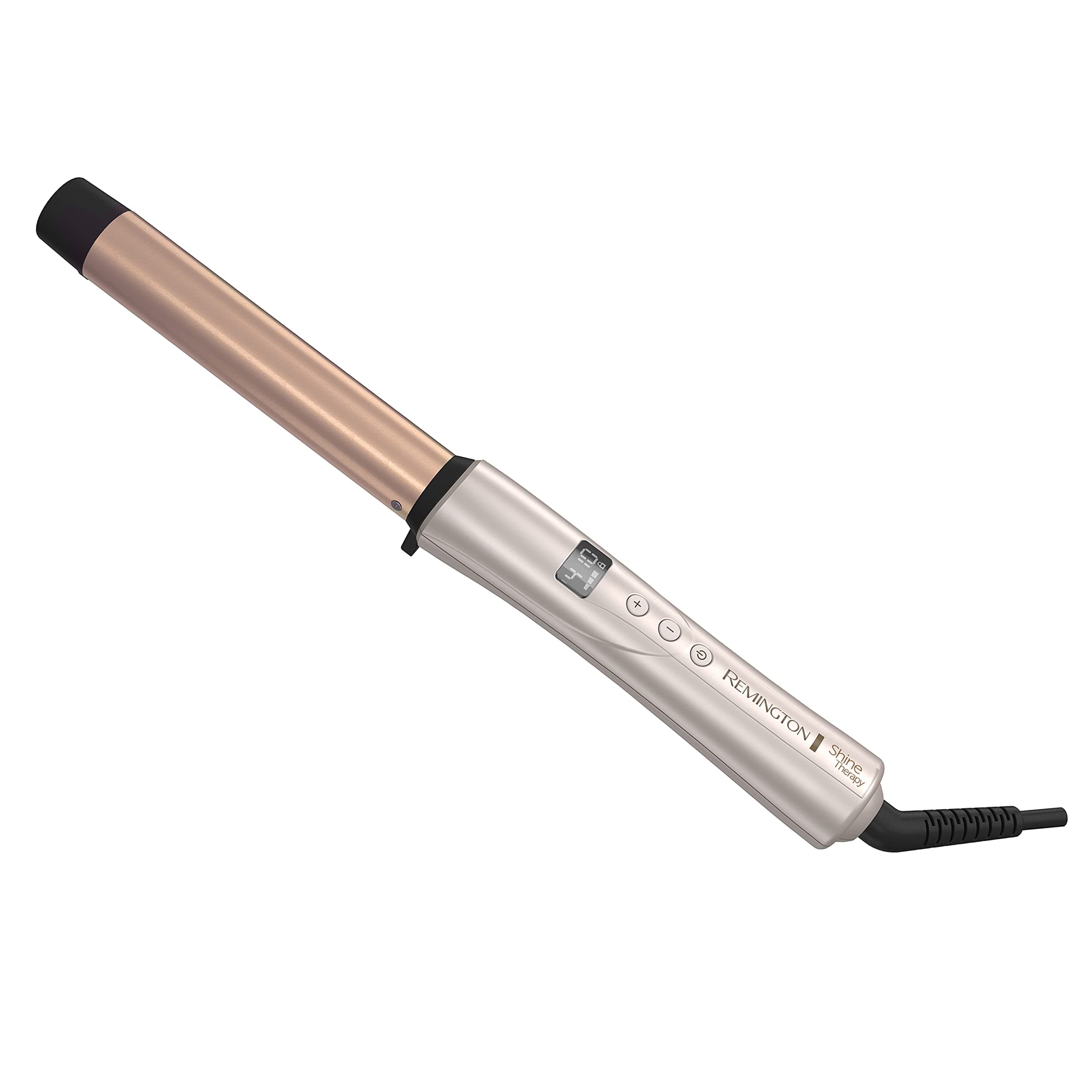 Shine Therapy Argan Oil & Keratin Infused 1 Inch Straight Barrel Curling Wand for Loose Waves, Includes Heat Glove