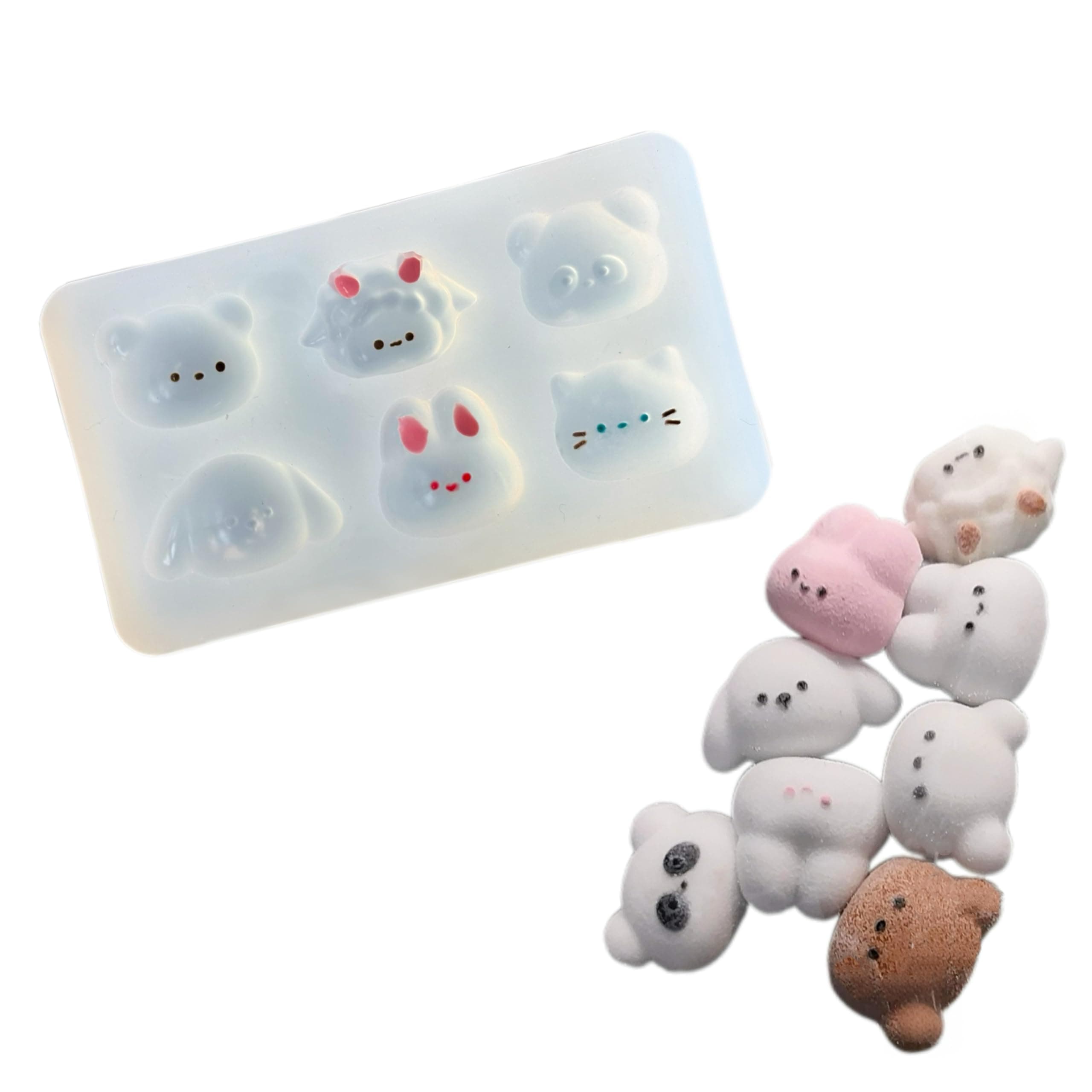 2 PCS Animal Silicone Squishy Molds for DIY taba, Kawaii Character Squishy Maker, Mini Taba Squishy Molds, Soap Making