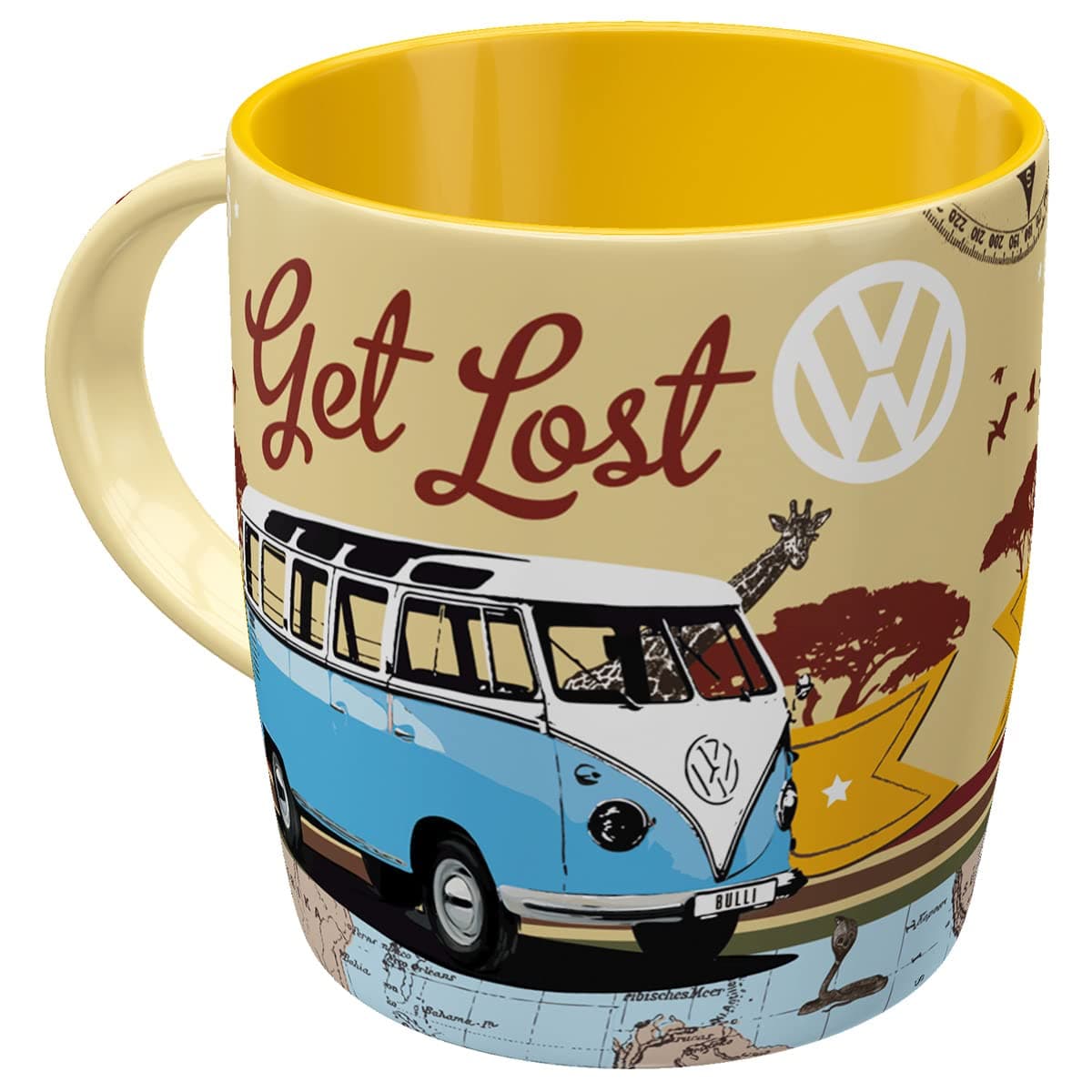 Nostalgic-Art Retro Coffee Mug 330ml VW Bulli - Let's Get Lost - Volkswagen Bus Gift Idea Original Licensed Product (OLP) Ceramic Mug for Coffee Vintage Design
